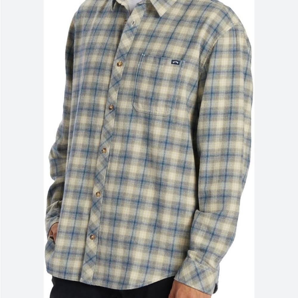 Stylish Blue and Cream Plaid Shirt